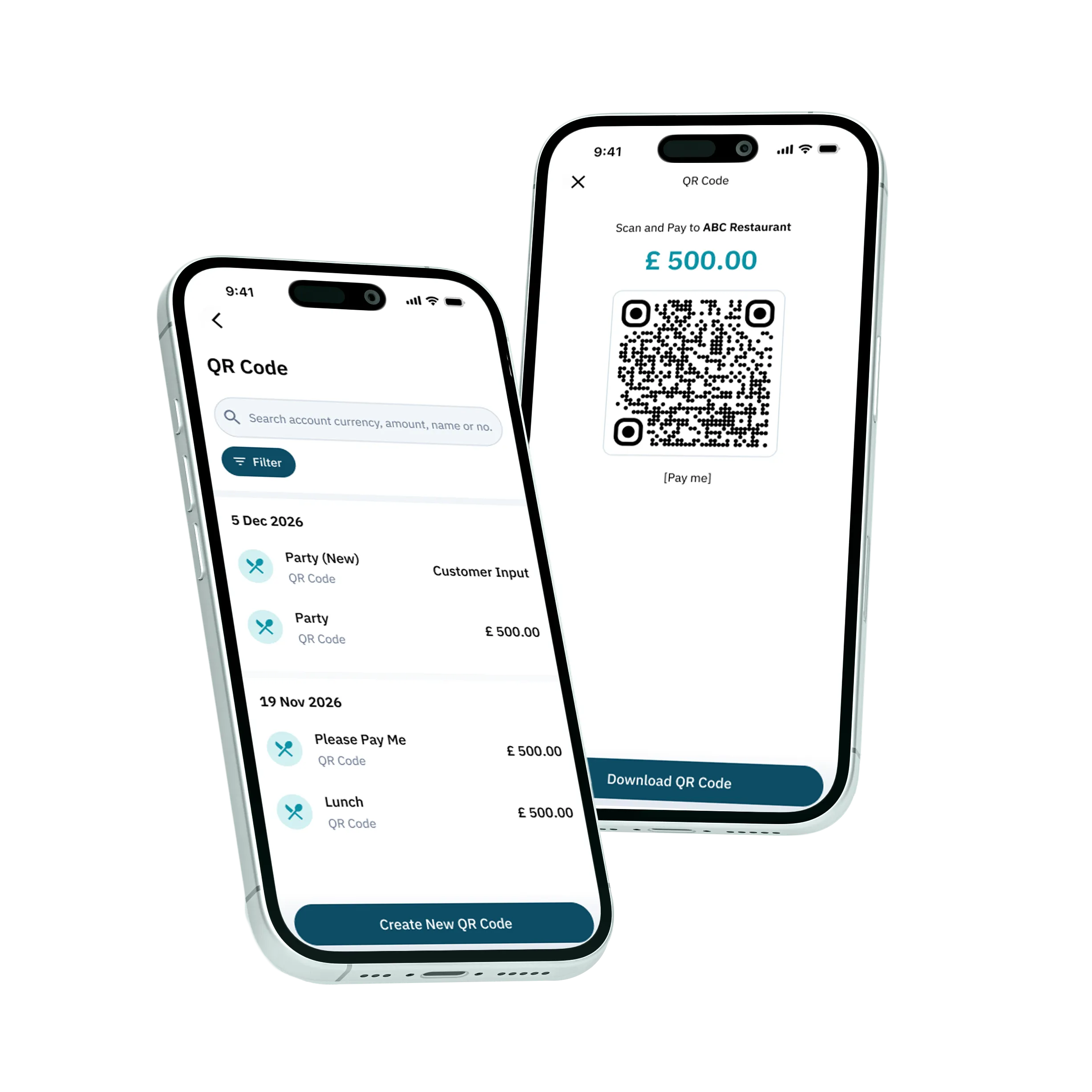 Customer paying with a QR code