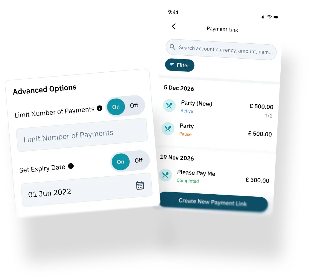 Payment link controls