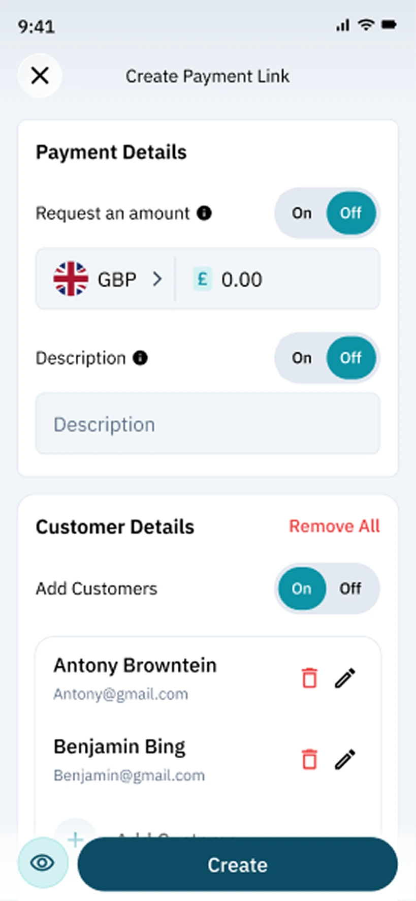 Create a payment link in the iFAST Business app
