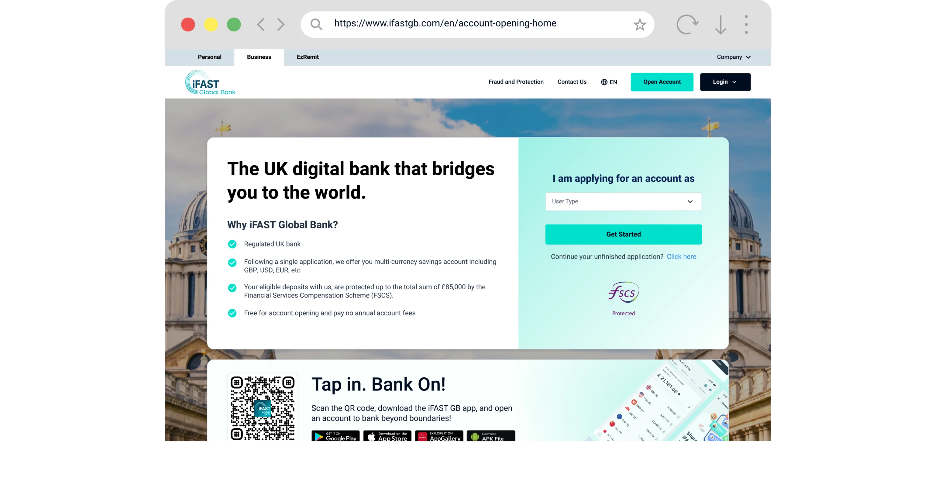 Overview of the steps of how to open an account with iFAST Global Bank