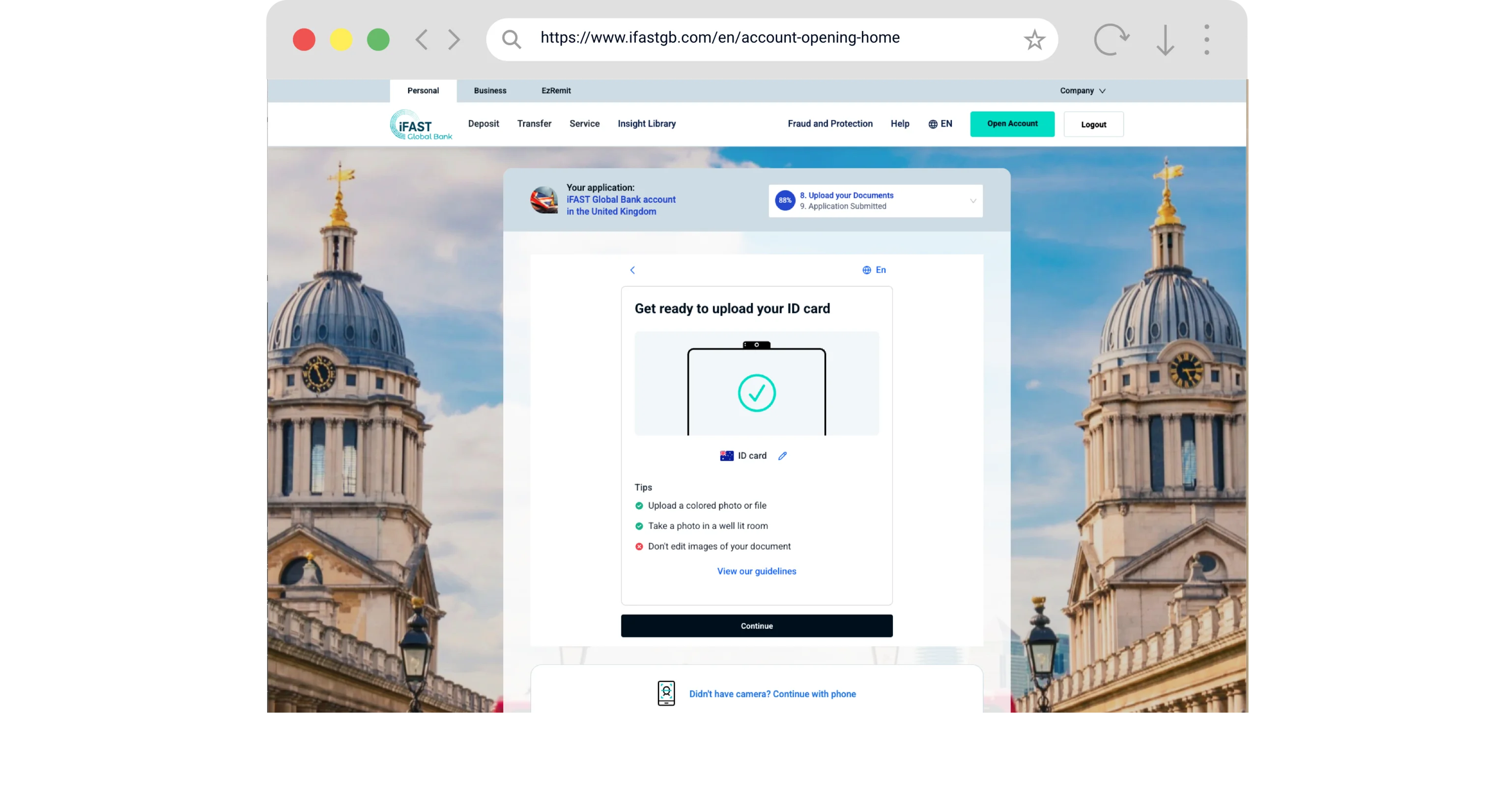 Overview of the steps of how to open an account with iFAST Global Bank